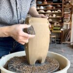 730. Using a Surform to Trim a Triangular Ikebana Vase with Hsin-Chuen Lin 林新春 三角花器修坯示範