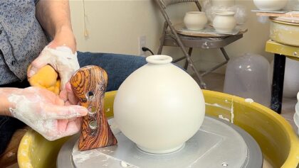 719. Testing Modified Profile Rib #2 on Throwing a Moon Jar with Hsin-Chuen Lin 林新春 天球瓶刮板2測試