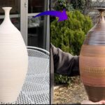 710. Glazing a Tall Chattering Texture Bottle/Vase with Hsin-Chuen Lin 林新春 高瓶上釉示範