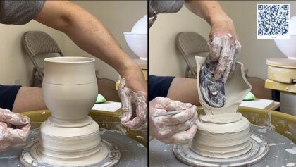 708. Using HsinTools #3 Rib to Throw a Perfect Curved Mug off the Hump with Hsin-Chuen Lin 林新春 刮板示範