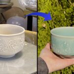 701. Trimming/Glazing a Roller Teabowl/Chawan with Hsin-Chuen Lin 林新春 滾花茶碗修坯上釉示範