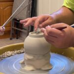 680. Teaching Austin Chen, a Special Needs Student Trimming a Bottle on a Chuck with Hsin-Chuen Lin