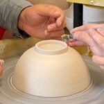 672. Hsin-Chuen Lin Teaching a Special Needs Student Trimming a Bowl~ Part 3 林新春 教導特殊學生修碗坯