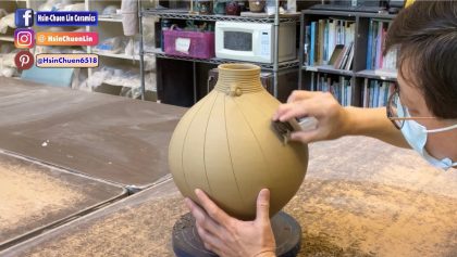665. Trimming/Facet Using a Surform to Shave Grooves and Ridges on a Round Vase with Hsin-Chuen Lin