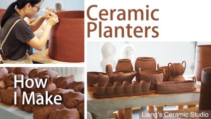How to make ceramic planters, Recycling clay to hand-building planters, ASMR, part 1