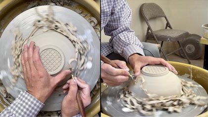 655. Trim 2 Altered Bowls Made on the Flexi Bats with Hsin-Chuen Lin 林新春 兩碗修坯示範