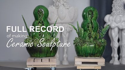 Full record of making ceramic sculpture, series-You Grow Up When I Sleep, glazing, firing final part