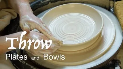 Throw porcelain plates and bowls on pottery wheel, full record, ASMR
