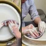 644. Using a Round and a #4 Half Round Ribs to Throw a Large Platter with Hsin-Chuen Lin 林新春 刮板拉大盤示範