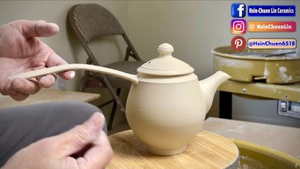 636. Trimming/Assembling a Teapot Spout and Handle with Hsin-Chuen Lin 林新春 茶壺手柄壺嘴粘接示範