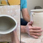 624. Making an Oval Shaped Sodium Silicate Texture Ikebana Vase with Hsin-Chuen Lin 林新春 拉坯變形岩花瓷花器示範