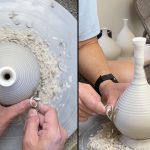 621. Trim a Thin-necked Twist Bottle on Stacked Chucks with Hsin-Chuen Lin 林新春 細頸瓶修坯示範