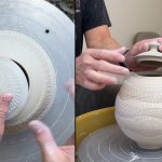 619.Trimming a Altered Sodium Silicate Texture Covered/Lidded Jar with Hsin-Chuen Lin 林新春 岩花瓷蓋罐修坯示範