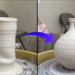 615.Turning a Twisted Cylender into a Sodium Silicate Texture Thin-necked Bottle 林新春 岩花瓷細頸瓶拉坯示範