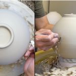 606. Trimming 3 Moon Jar Bottles on a Chuck with Hsin-Chuen Lin 林新春 天球瓶修坯示範