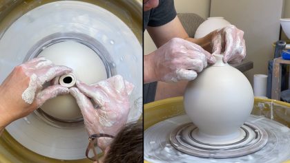604. Throwing a 2 Lb Moon Jar-1 with Hsin-Chuen Lin 林新春 圓瓶拉坯示範