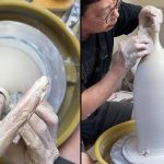 601. Throwing Another Thin-necked Bottle- 3 with Hsin-Chuen Lin 林新春 細頸瓶拉坯示範