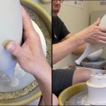 600. Trim a Thin-necked Bottle on Stackable Chucks with Hsin-Chuen Lin 林新春 細頸瓶底部圈足修坯示範