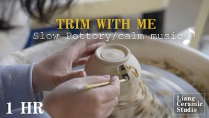 Trim Pottery With Me  ☕️ (1 Hour Relaxing Pottery with Music)