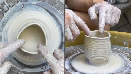 591. Throwing/Altering a Small Triangular Shape Tea Cup with Hsin-Chuen Lin 林新春 拉坯變形三角小茶杯