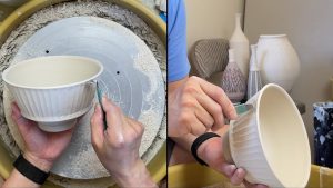 589. Trimming/Fluting a Bowl Usin Hsin Tools #4 with Hsin-Chuen Lin 林新春 刻槽修坯示範