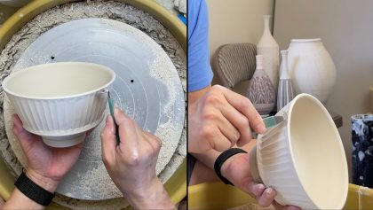 589. Trimming/Fluting a Bowl Usin Hsin Tools #4 with Hsin-Chuen Lin 林新春 刻槽修坯示範