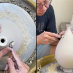 587. Trimming/Chattering & Sgraffito Decorating a Teardrop Shape Bottle with Hsin-Chuen Lin 林新春修坯示範