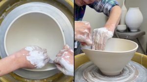 584. Learning Detail on Opening/Shaping/Ribbing a 3-Lb Bowl with Hsin-Chuen Lin 林新春 3磅碗公拉坯示範