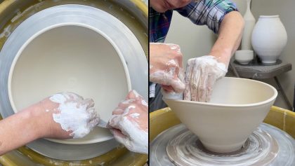 584. Learning Detail on Opening/Shaping/Ribbing a 3-Lb Bowl with Hsin-Chuen Lin 林新春 3磅碗公拉坯示範