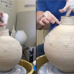 583. Throwing/Altering a Sodium Silicate Texture Vase with Hsin-Chuen Lin 林新春 岩花瓷拉坯變形示範