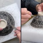 578. Learning the Detail on Sgraffito Carving a Small Bowl with Hsin-Chuen Lin 林新春 小碗跳刀雕紋示範