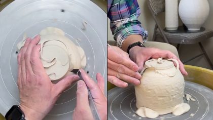 574. Making a Roller Texture Teabowl/Chawan with Hsin-Chuen Lin 林新春 滾花紋茶碗製作示範