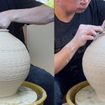 573. Throwing a Large Roller Texture Vase with Hsin-Chuen Lin 林新春 滾花紋大罐拉坯示範