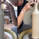 571.  Throwing a Tall Thin-necked Roller Texture Bottle with Hsin-Chuen Lin 林新春 細頸滾花紋瓶拉坯示範