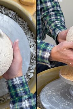 570. Turning a Roller Texture Lidded Jar into a Teapot with Hsin-Chuen Lin 林新春 滾花紋茶壺嘴和把接坯示範