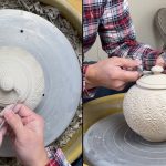 569. Trimming a Roller Texture Covered/Lidded Jar with Hsin-Chuen Lin 林新春 滾花紋蓋罐修坯示範
