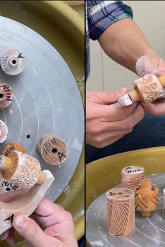 568. Detail on How to Throw a MKM Roller Texture Covered Jar with Hsin-Chuen Lin 林新春 滾花紋蓋罐拉坯示範