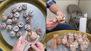 568. Detail on How to Throw a MKM Roller Texture Covered Jar with Hsin-Chuen Lin 林新春 滾花紋蓋罐拉坯示範