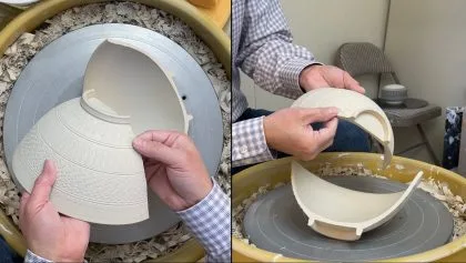 565. Trimming/Chattering a Perfect Noodle Bowl with Hsin-Chuen Lin 林新春 麵碗修坯跳刀示範