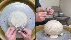 563. Making a MKM RM-018 Roller Texture Covered Jar with Hsin-Chuen Lin 林新春 滾花紋蓋罐製作示範