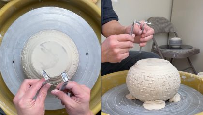 563. Making a MKM RM-018 Roller Texture Covered Jar with Hsin-Chuen Lin 林新春 滾花紋蓋罐製作示範