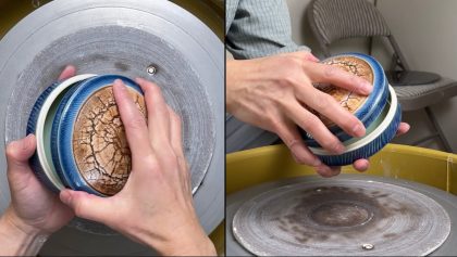 561. Throwing a Sodium Silicate Lidded/Covered Jar/Box with Hsin-Chuen Lin 林新春 岩花瓷蓋盒製作示範