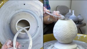 552. Throwing a Roller Texture Teapot with Hsin-Chuen Lin 林新春 滾花紋瓷壺拉坯示範